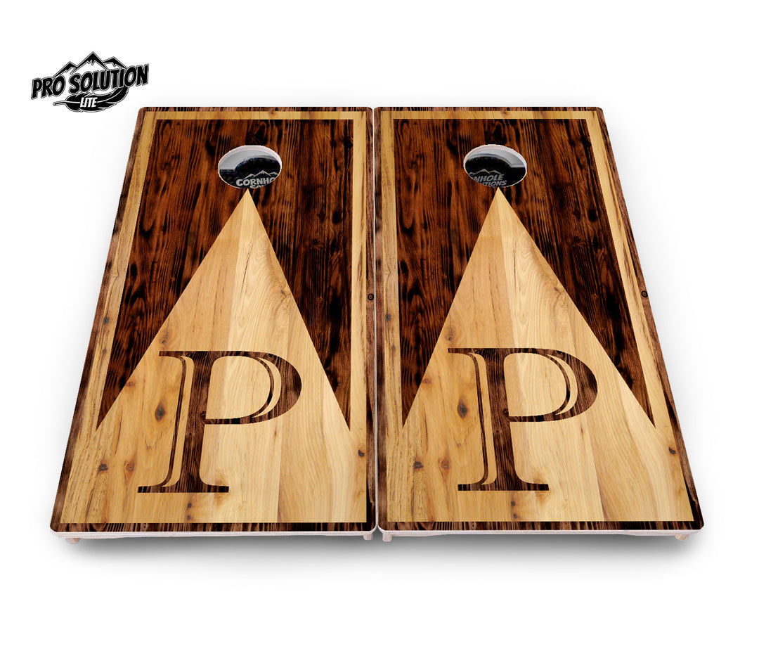 Wooden Triangle Letter Cornhole Boards - Pro Solution Lite Series