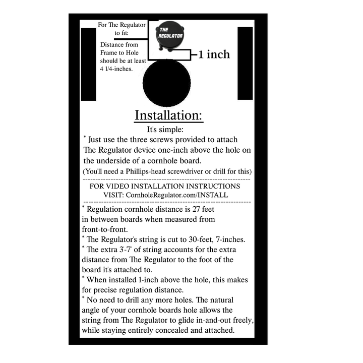 Cornhole Regulator – Self-Retracting Measuring Device - Free Shipping! Not intended for Pro Lite/Elite Series!