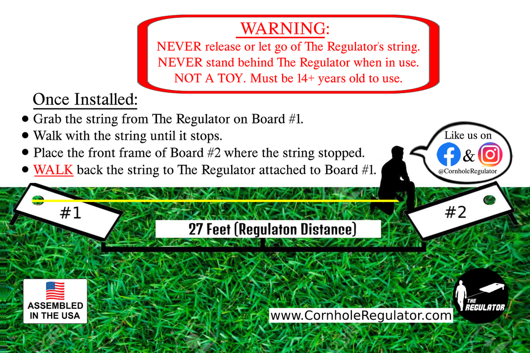 Cornhole Regulator – Self-Retracting Measuring Device - Free Shipping! Not intended for Pro Lite/Elite Series!