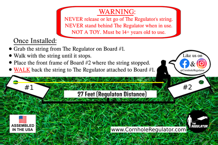 Cornhole Regulator – Self-Retracting Measuring Device - Free Shipping! Not intended for Pro Lite/Elite Series!