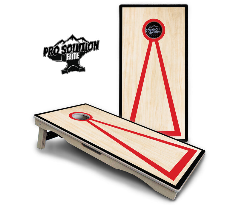 Pro Solution Elite - Red/Black Hole Ring Design Options - Professional Tournament Cornhole Boards 3/4" Baltic Birch - Zero Bounce Zero Movement Vertical Interlocking Braces for Extra Weight & Stability +Double Thick Legs +Airmail Blocker