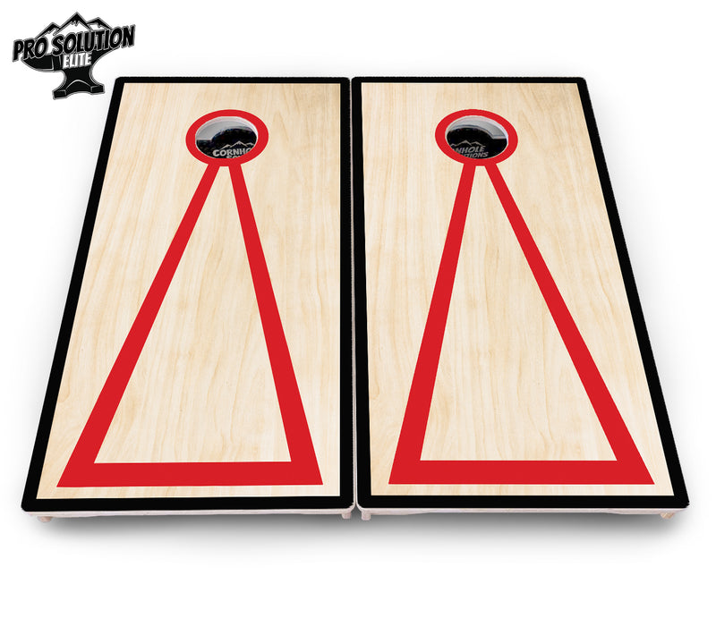 Pro Solution Elite - Red/Black Hole Ring Design Options - Professional Tournament Cornhole Boards 3/4" Baltic Birch - Zero Bounce Zero Movement Vertical Interlocking Braces for Extra Weight & Stability +Double Thick Legs +Airmail Blocker