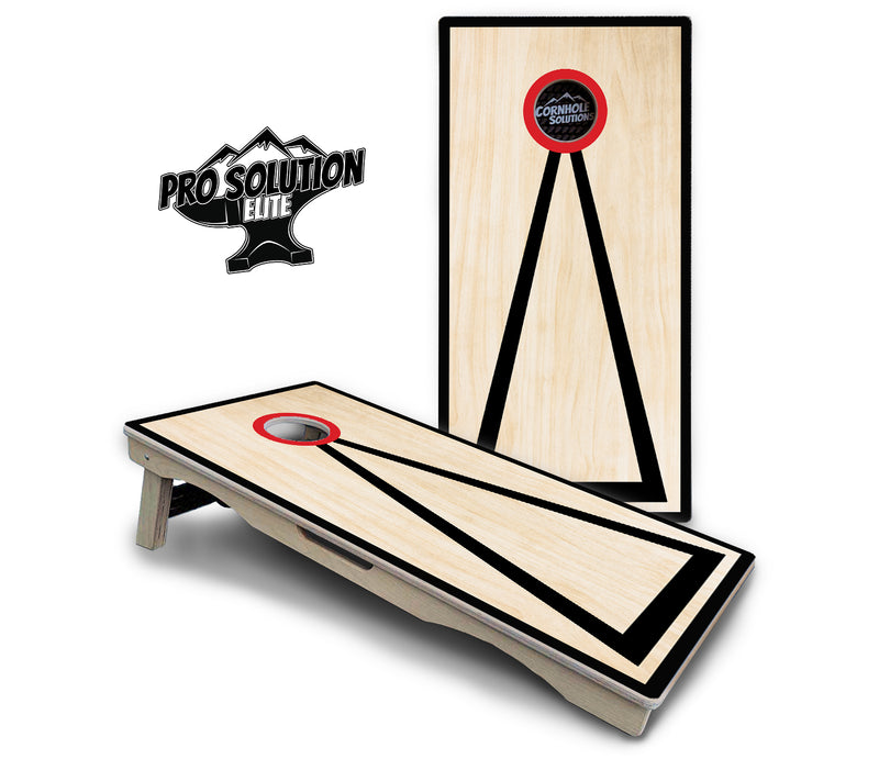 Pro Solution Elite - Red/Black Hole Ring Design Options - Professional Tournament Cornhole Boards 3/4" Baltic Birch - Zero Bounce Zero Movement Vertical Interlocking Braces for Extra Weight & Stability +Double Thick Legs +Airmail Blocker