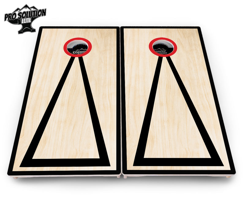 Pro Solution Elite - Red/Black Hole Ring Design Options - Professional Tournament Cornhole Boards 3/4" Baltic Birch - Zero Bounce Zero Movement Vertical Interlocking Braces for Extra Weight & Stability +Double Thick Legs +Airmail Blocker