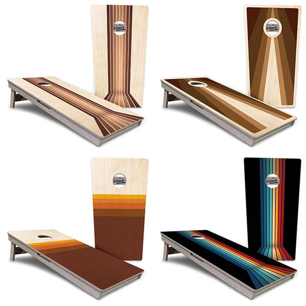 Tournament Boards - Retro Pattern Design Options - Professional Tournament 2'x4' Regulation Cornhole Set - 3/4″ Baltic Birch + UV Direct Print + UV Clear Coat