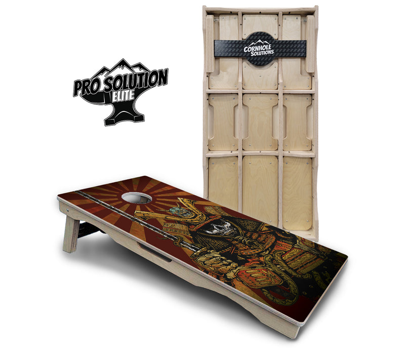 Pro Solution Elite - Artist Series Design Options - Professional Tournament Cornhole Boards 3/4" Baltic Birch - Zero Bounce Zero Movement Vertical Interlocking Braces for Extra Weight & Stability +Double Thick Legs +Airmail Blocker