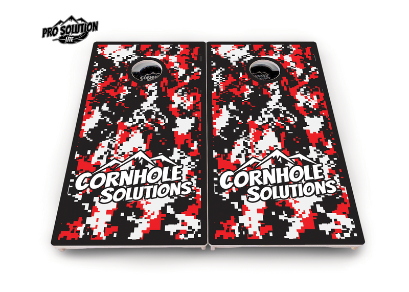 Pro Solution Elite - Digital Camo - Professional Tournament Cornhole Boards 3/4" Baltic Birch - Zero Bounce Zero Movement Vertical Interlocking Braces for Extra Weight & Stability +Double Thick Legs +Airmail Blocker