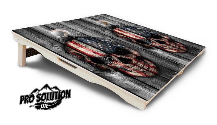 Skull Flag Cornhole Boards - Pro Solution Lite Series