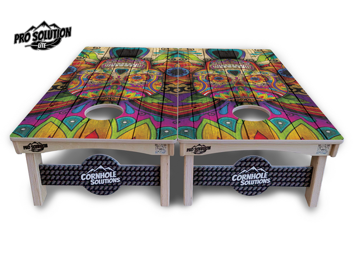 Sugar Skull Cornhole Boards - Pro Solution Lite Series - Colorful