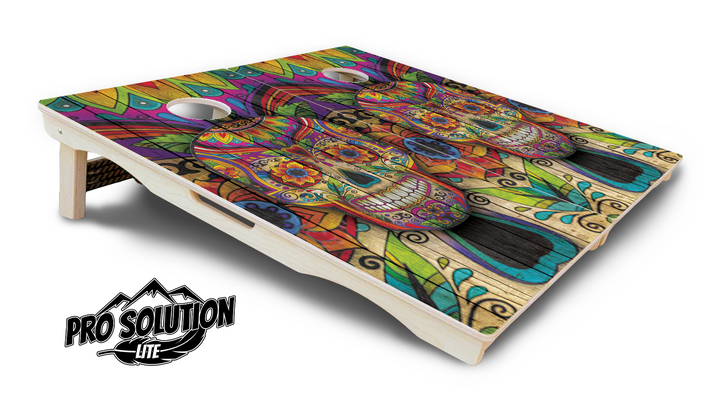 Sugar Skull Cornhole Boards - Pro Solution Lite Series - Colorful