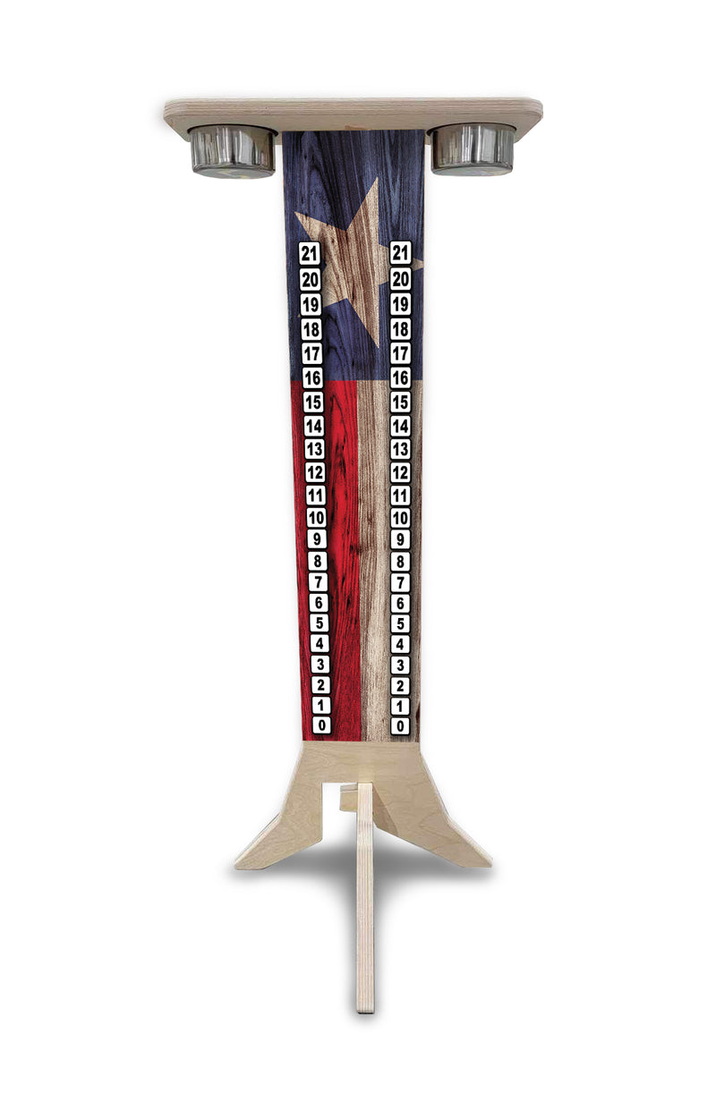 Scoring Solution - Texas Flag Design (2 Stainless Steel Cups & 2 Clips Included per Stand) 18mm(3/4″) Baltic Birch!