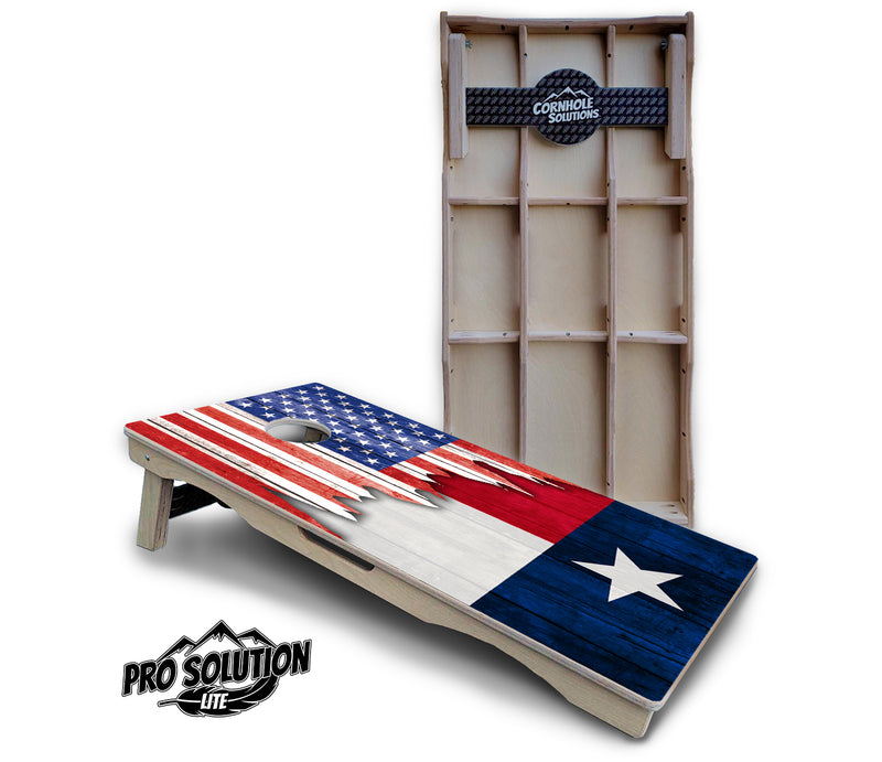 Pro Solution Lite - State Flag Designs South Dakota to Wyoming - Professional Tournament Cornhole Boards 3/4" Baltic Birch - Zero Bounce Zero Movement Vertical Interlocking Braces for Extra Weight & Stability +Double Thick Legs +Airmail Blocker