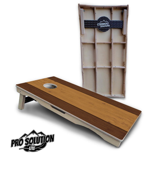 Pro Solution Lite - Two Tone Wood - Professional Tournament Cornhole Boards 3/4" Baltic Birch - Zero Bounce Zero Movement Vertical Interlocking Braces for Extra Weight & Stability +Double Thick Legs +Airmail Blocker