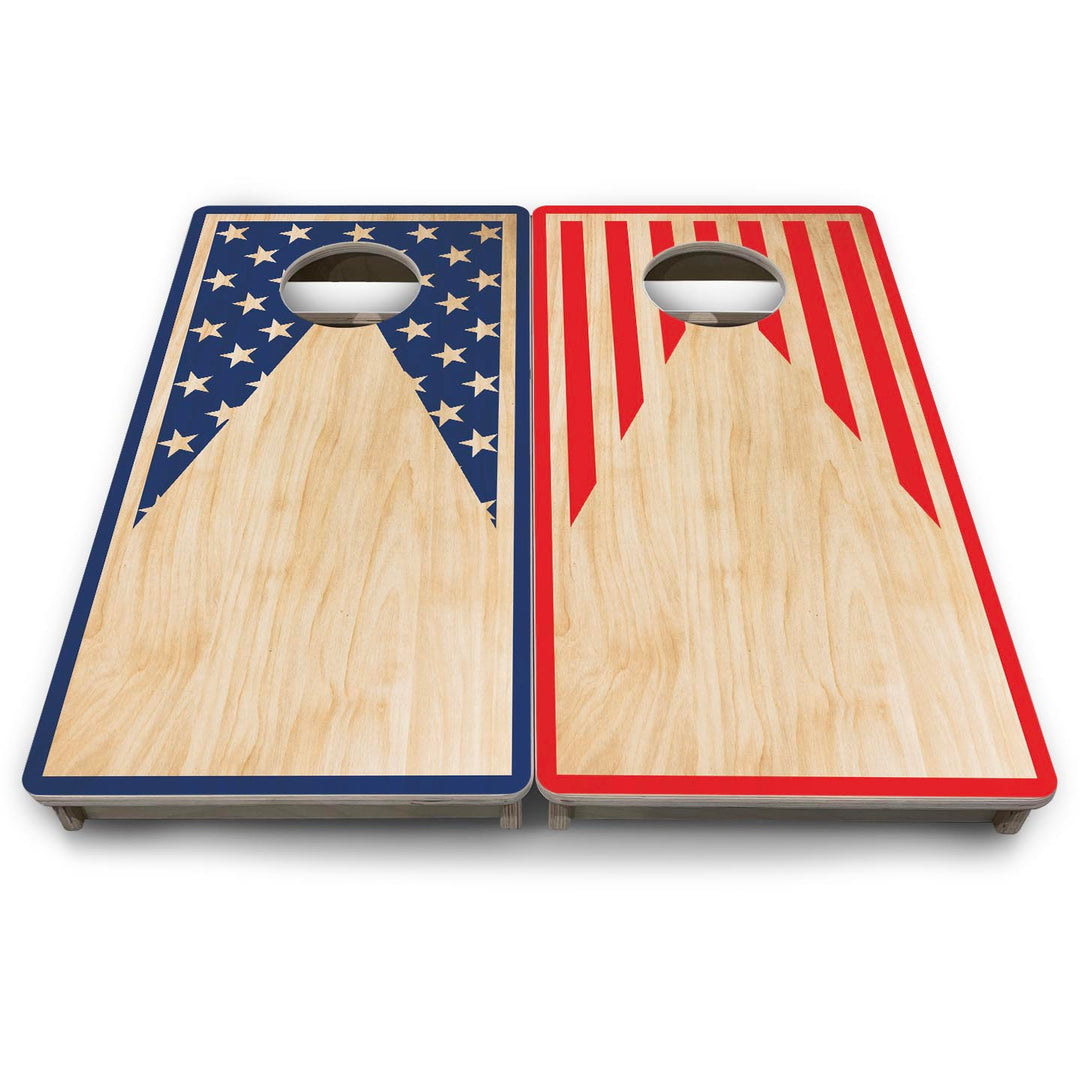 Stars & Stripes Keyhole - Mini or Vacation Size Cornhole Boards