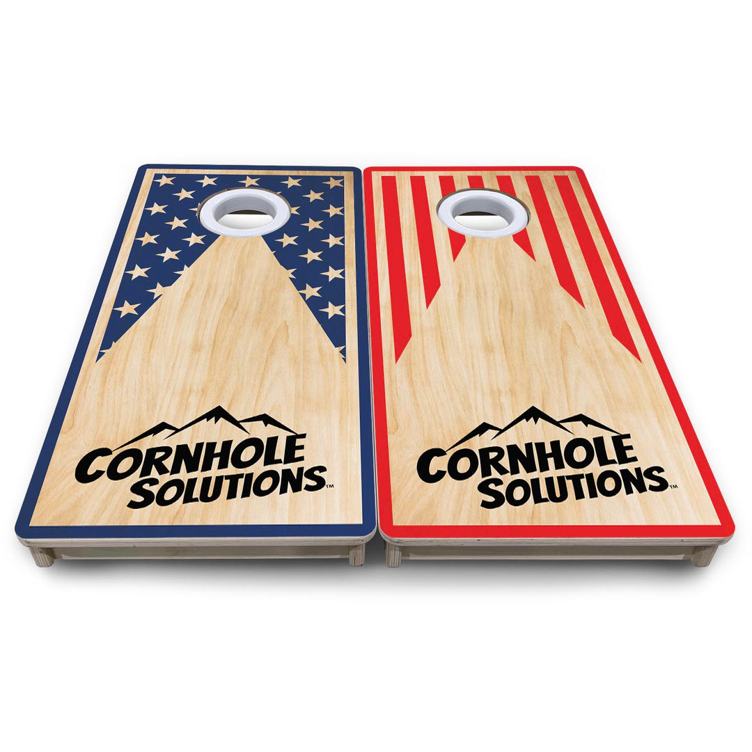 Stars & Stripes Keyhole CS Logo - Mini or Vacation Size Cornhole Boards