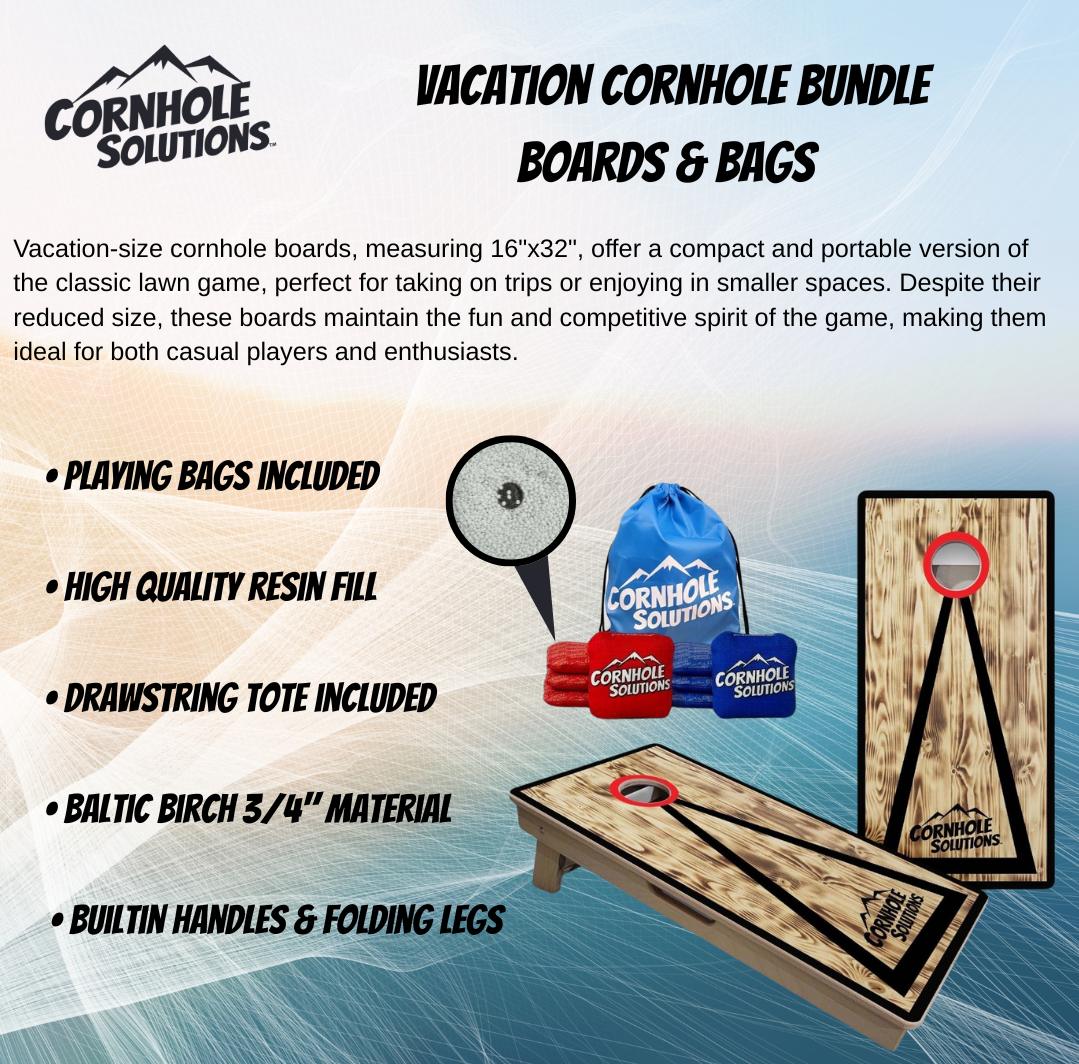 Bowling NO LOGO - Vacation Cornhole Board Set (16" x 32") with 8 Mini Bags