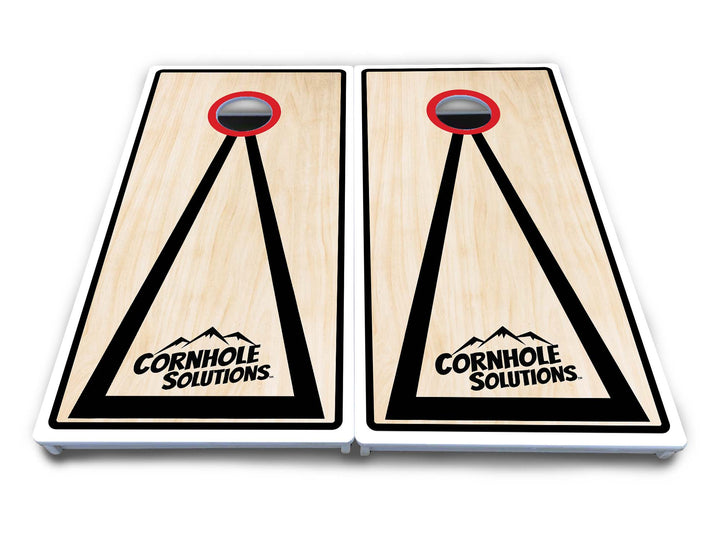 Red/Black Hole Ring Cornhole Boards - All Weather Series