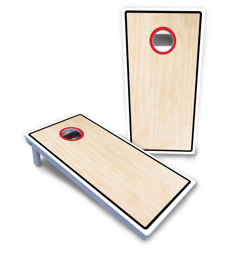 Waterproof - Red/Black Hole Design Options - All Weather Boards "Outdoor Solution" 18mm(3/4")Direct UV Printed - Regulation 2' by 4' Cornhole Boards (Set of 2 Boards) Double Thick Legs, with Leg Brace & Dual Support Braces!