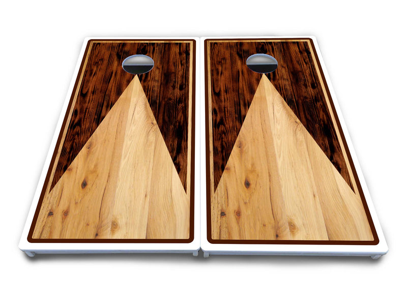 Waterproof - Wooden Triangle Design Options - All Weather Boards "Outdoor Solution" 18mm(3/4")Direct UV Printed - Regulation 2' by 4' Cornhole Boards (Set of 2 Boards) Double Thick Legs, with Leg Brace & Dual Support Braces!