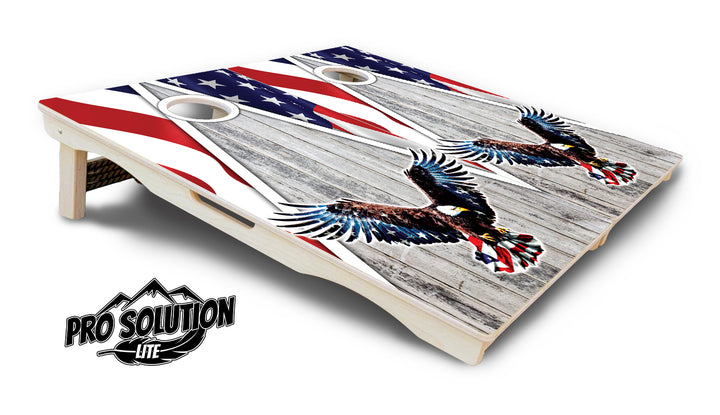 Eagle Triangle Whitewash Cornhole Boards - Pro Solution Lite Series