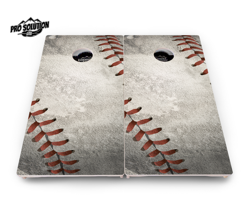 Pro Solution Lite - Worn Baseball Design Options - Professional Tournament Cornhole Boards 3/4" Baltic Birch - Zero Bounce Zero Movement Vertical Interlocking Braces for Extra Weight & Stability +Double Thick Legs +Airmail Blocker