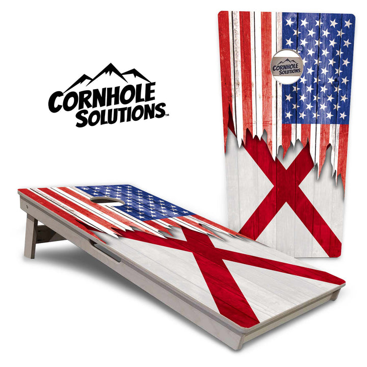State Flags Alabama to Georgia Cornhole Boards - Professional Tournament Series
