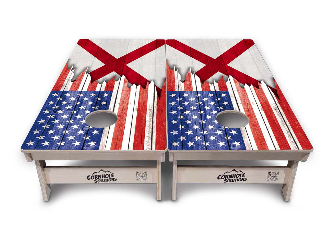 State Flags Alabama to Georgia Cornhole Boards - Professional Tournament Series
