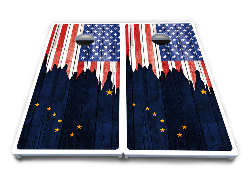 Waterproof - State Flag Designs Alabama to Georgia - All Weather Boards "Outdoor Solution" 18mm(3/4")Direct UV Printed - Regulation 2' by 4' Cornhole Boards (Set of 2 Boards) Double Thick Legs, with Leg Brace & Dual Support Braces!