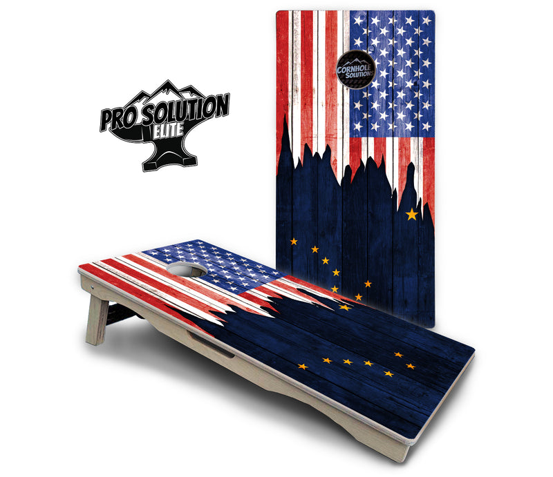 Pro Solution Elite - State Flag Designs Alabama to Georgia - Professional Tournament Cornhole Boards 3/4" Baltic Birch - Zero Bounce Zero Movement Vertical Interlocking Braces for Extra Weight & Stability +Double Thick Legs +Airmail Blocker