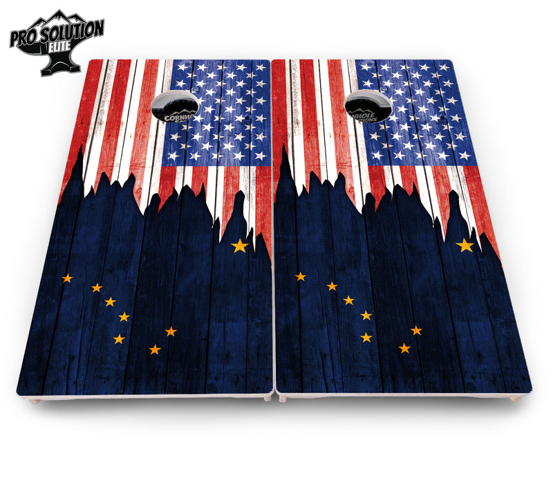 Pro Solution Elite - State Flag Designs Alabama to Georgia - Professional Tournament Cornhole Boards 3/4" Baltic Birch - Zero Bounce Zero Movement Vertical Interlocking Braces for Extra Weight & Stability +Double Thick Legs +Airmail Blocker