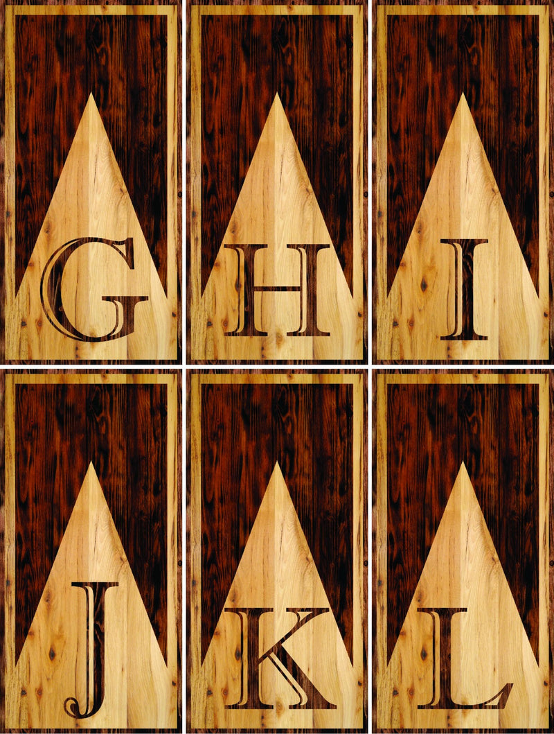 Wood Letter Design Split - Regulation 2' by 4' Tournament Cornhole Set - 18mm(3/4″) Baltic Birch