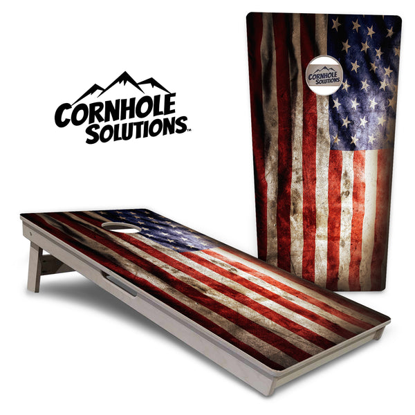 Tournament Boards - American Flag - Professional Tournament 2'x4' Regulation Cornhole Set - 3/4″ Baltic Birch + UV Direct Print + UV Clear Coat