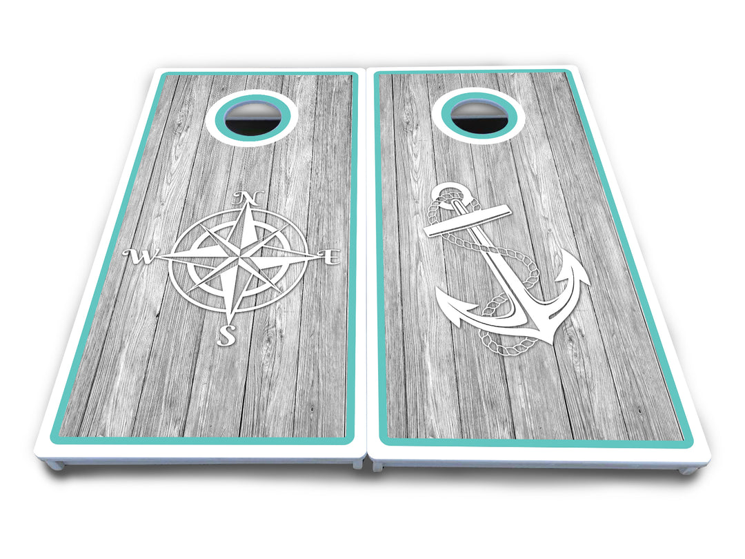 Anchor & Compass Cornhole Boards - All Weather Series