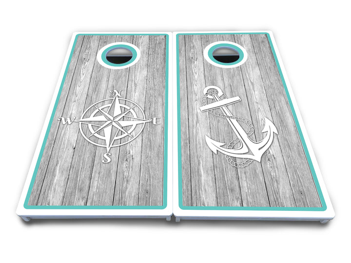Anchor & Compass Cornhole Boards - All Weather Series