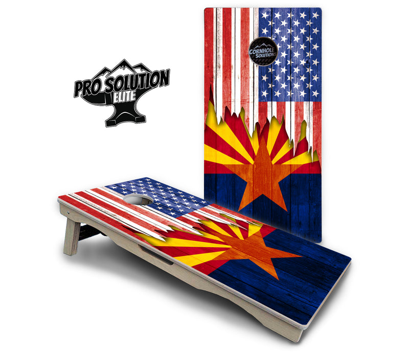 Pro Solution Elite - State Flag Designs Alabama to Georgia - Professional Tournament Cornhole Boards 3/4" Baltic Birch - Zero Bounce Zero Movement Vertical Interlocking Braces for Extra Weight & Stability +Double Thick Legs +Airmail Blocker