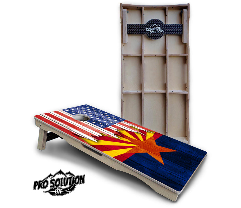 Pro Solution Lite - State Flag Designs Alabama to Georgia - Professional Tournament Cornhole Boards 3/4" Baltic Birch - Zero Bounce Zero Movement Vertical Interlocking Braces for Extra Weight & Stability +Double Thick Legs +Airmail Blocker