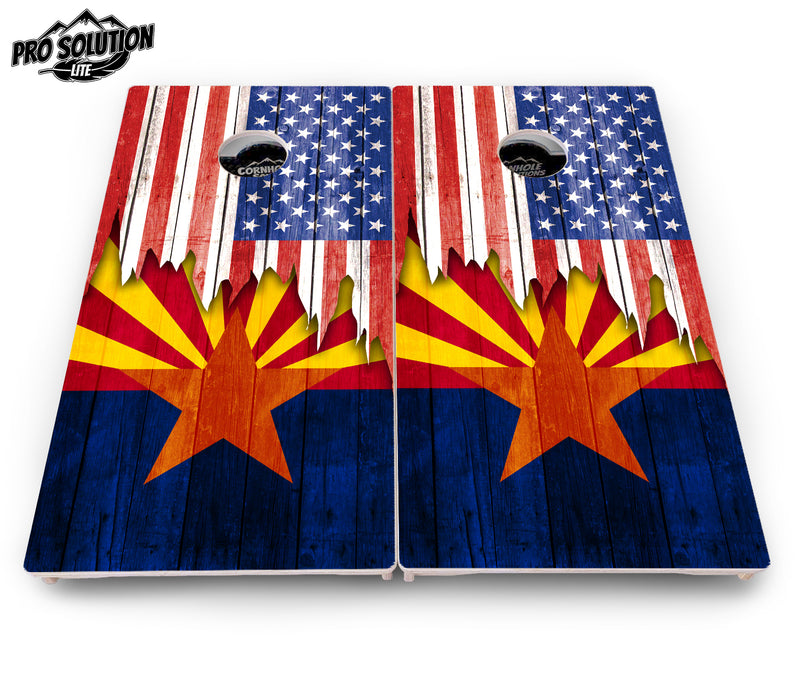 Pro Solution Lite - State Flag Designs Alabama to Georgia - Professional Tournament Cornhole Boards 3/4" Baltic Birch - Zero Bounce Zero Movement Vertical Interlocking Braces for Extra Weight & Stability +Double Thick Legs +Airmail Blocker