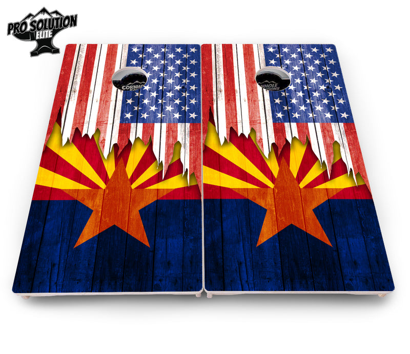 Pro Solution Elite - State Flag Designs Alabama to Georgia - Professional Tournament Cornhole Boards 3/4" Baltic Birch - Zero Bounce Zero Movement Vertical Interlocking Braces for Extra Weight & Stability +Double Thick Legs +Airmail Blocker