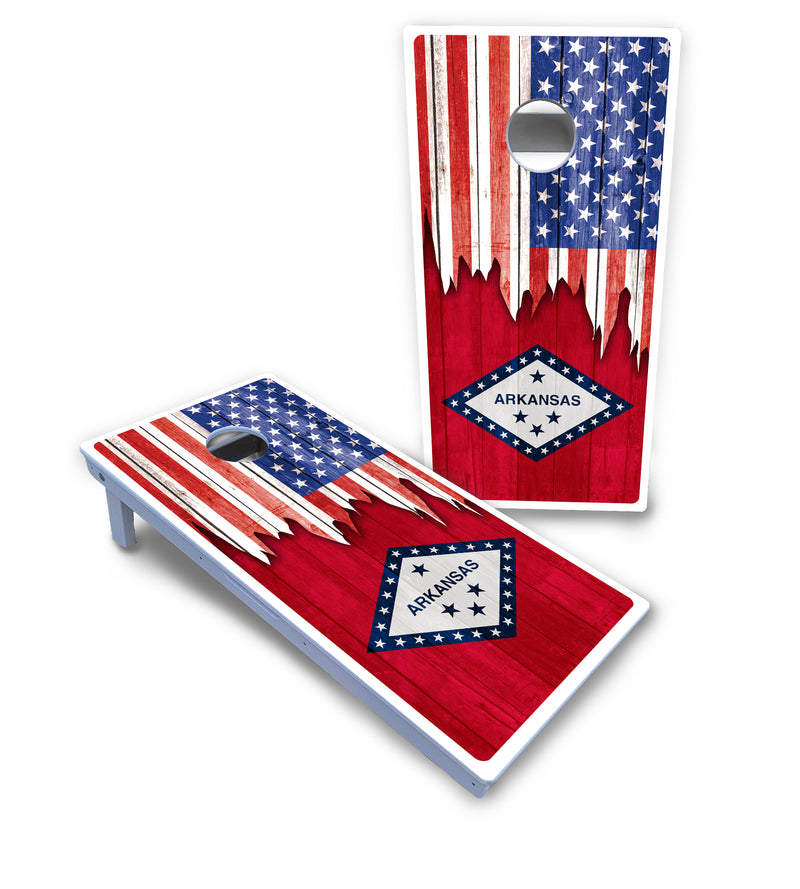 Waterproof - State Flag Designs Alabama to Georgia - All Weather Boards "Outdoor Solution" 18mm(3/4")Direct UV Printed - Regulation 2' by 4' Cornhole Boards (Set of 2 Boards) Double Thick Legs, with Leg Brace & Dual Support Braces!