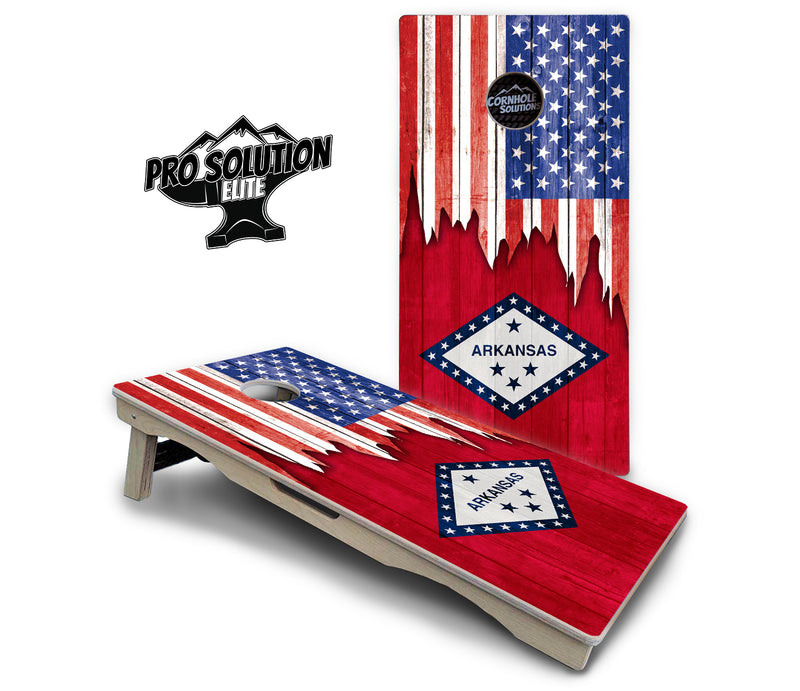 Pro Solution Elite - State Flag Designs Alabama to Georgia - Professional Tournament Cornhole Boards 3/4" Baltic Birch - Zero Bounce Zero Movement Vertical Interlocking Braces for Extra Weight & Stability +Double Thick Legs +Airmail Blocker