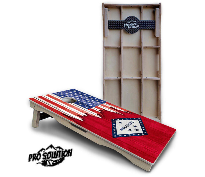 Pro Solution Lite - State Flag Designs Alabama to Georgia - Professional Tournament Cornhole Boards 3/4" Baltic Birch - Zero Bounce Zero Movement Vertical Interlocking Braces for Extra Weight & Stability +Double Thick Legs +Airmail Blocker