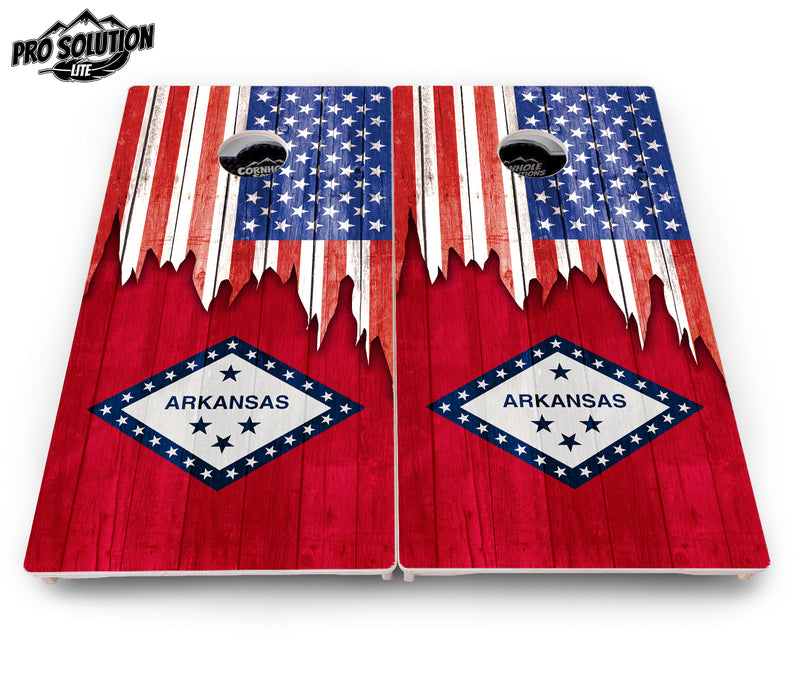 Pro Solution Lite - State Flag Designs Alabama to Georgia - Professional Tournament Cornhole Boards 3/4" Baltic Birch - Zero Bounce Zero Movement Vertical Interlocking Braces for Extra Weight & Stability +Double Thick Legs +Airmail Blocker