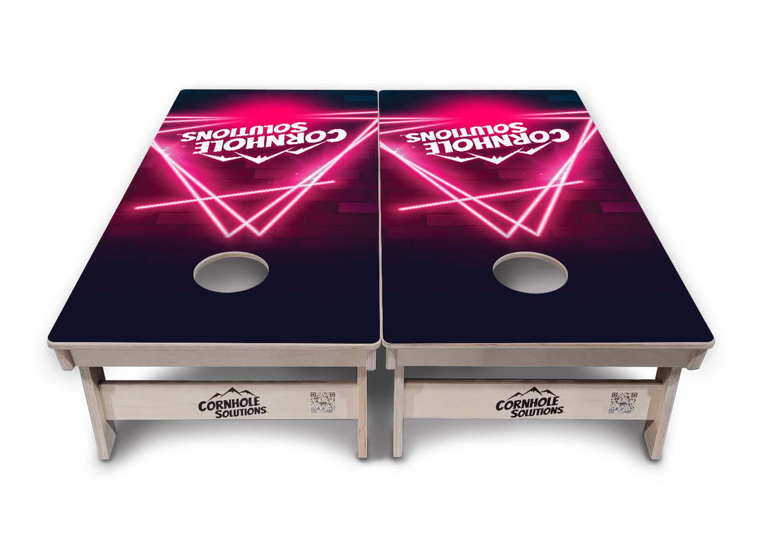Neon Pink Target Cornhole Boards - Professional Tournament Series
