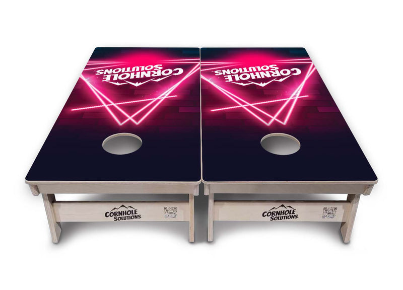 Tournament Boards - Neon Pink Target - Professional Tournament 2'x4' Regulation Cornhole Set - 3/4″ Baltic Birch + UV Direct Print + UV Clear Coat