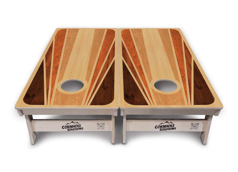 Tournament Boards - Retro Wood Design - Professional Tournament 2'x4' Regulation Cornhole Set - 3/4″ Baltic Birch + UV Direct Print + UV Clear Coat