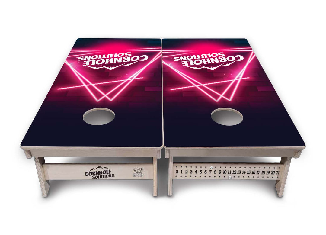 Neon Pink Target Cornhole Boards - Professional Tournament Series