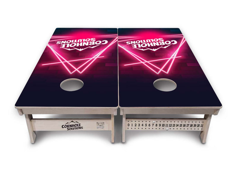 Tournament Boards - Neon Pink Target - Professional Tournament 2'x4' Regulation Cornhole Set - 3/4″ Baltic Birch + UV Direct Print + UV Clear Coat