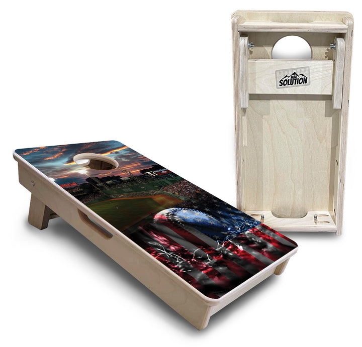 Mini Cornhole Boards - Baseball Field