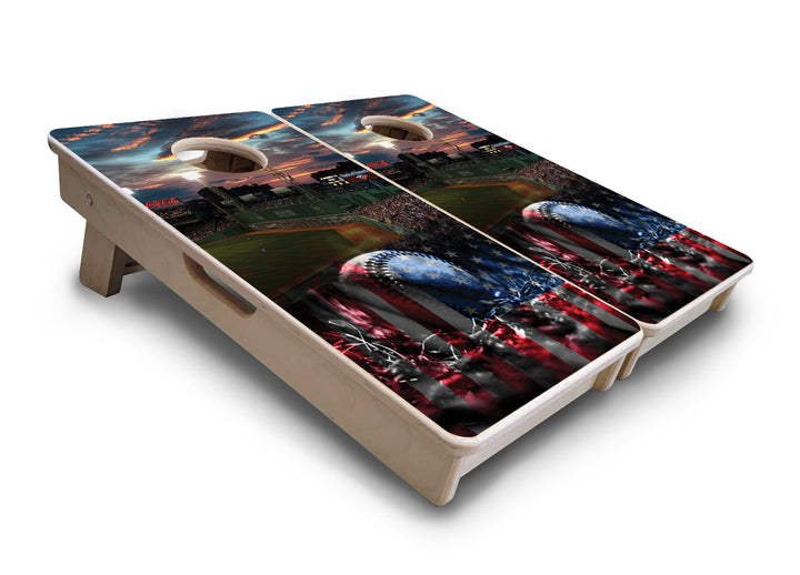 Mini Cornhole Boards - Baseball Field