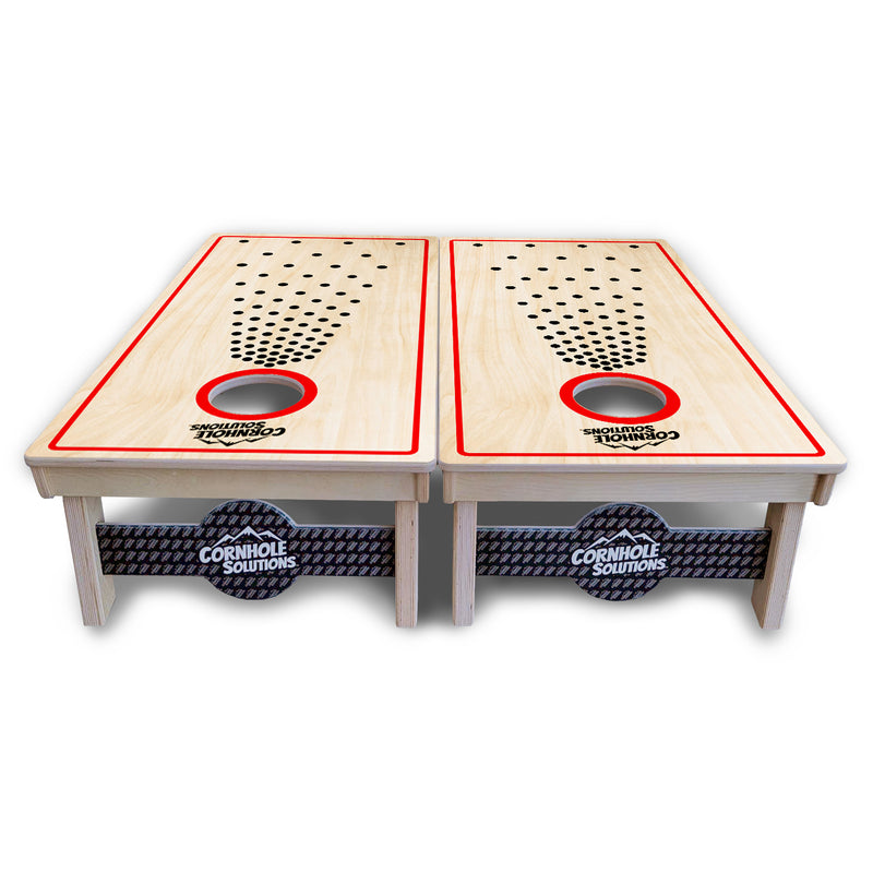 Tournament Boards - Basic Pop Dots CS Logo - Professional Tournament 2'x4' Regulation Cornhole Set - 3/4″ Baltic Birch + UV Direct Print + UV Clear Coat